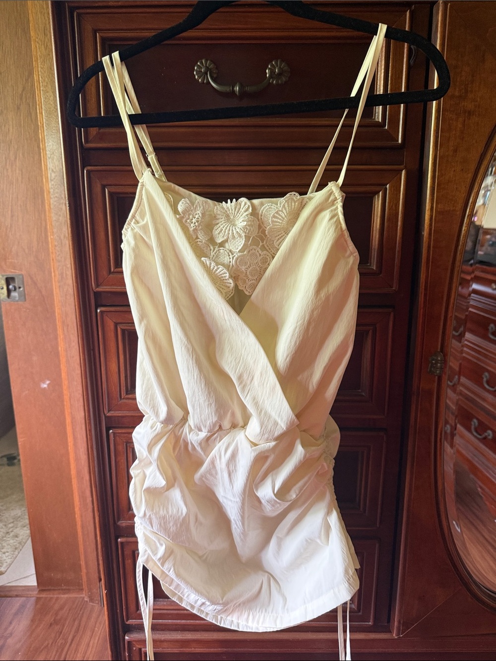 Delicate Lace-Back Ivory Cami Romper